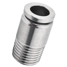 1/2 inch O.D Tubing, R, BSPT 1/2 Hex. Socket Head Male Stud Stainless Steel Push in Fitting