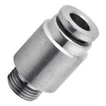 1/4 inch O.D Tubing, M5 x 0.8 Internal Hex Male Connector Stainless Steel Push in Fitting