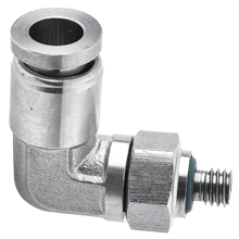 1/4 inch O.D Tubing, M5 x 0.8 Male Elbow Stainless Steel Push in Fitting