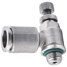 10 mm O.D Tubing, BSPP, G 1/8 Flow Control Valve Stainless Steel Push in Fitting