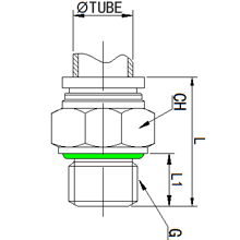 8 mm O.D Tube, BSPP, G 1/4 Straight Adatpor | Stainless Steel Push in Fitting