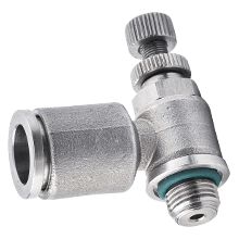 Flow Control Valve | Flow Control Regulator | BSPP, G Thread Stainless Steel Push in Fittings | Stainless Steel Push  to Connect Fitting with O-ring