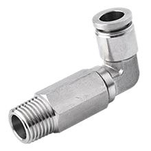 Extended Male Elbow | Stainless Steel Push in Fitting | Stainless Steel Pneumatic Fitting | Stainless Push to Connect Fitting
