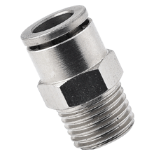 Male Straight Connector | Nickel Plated Brass Push in Fitting | Nickel Plated Brass Push to Connect Fitting | Metal Fitting