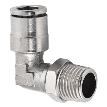 Male Elbow | Nickel Plated Brass Push in Fitting | Metal Fitting | Nickel Plated Brass Push to Connect Fitting