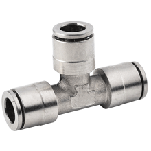 Union Tee | Nickel Plated Brass Push in Fitting | Metal Fitting | Nickel Plated Brass Push to Connect Fitting