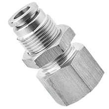 Bulkhead Female Connector, Stainless Steel Push in Fittings